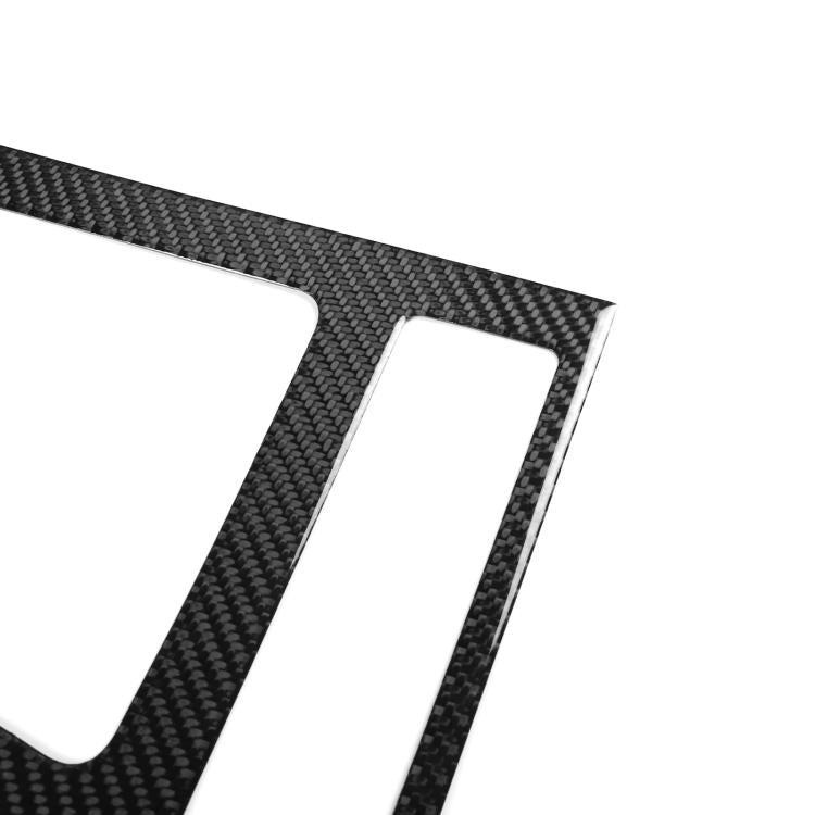 Black carbon-fiber trim sticker corner with two cutouts