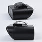 Black car trash can with flip lid and side latch detail