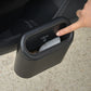 Black car trash can with side slot opening and pull-out inner cover