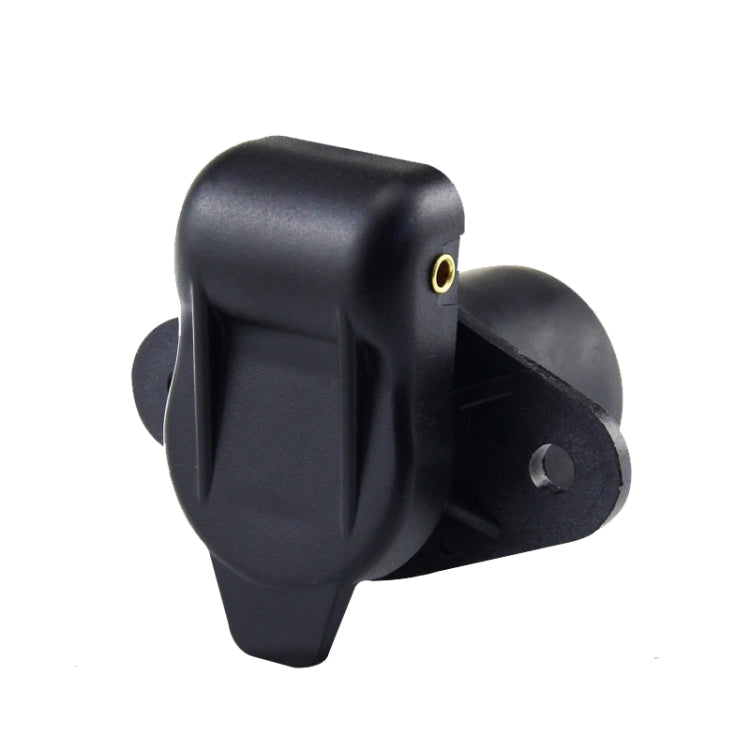 Black PVC 3-pin trailer connector socket with side mounting tab