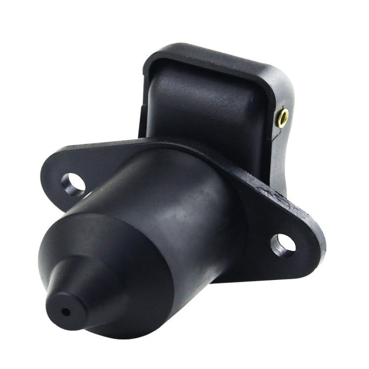 Black 3-pin trailer connector socket with flanged mounting base