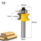 Semicircular router cutter bit labeled 1#, yellow housing on metal shank
