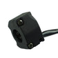Black ignition switch body with screw mounts and cable outlet