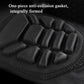 Black molded knee pad with anti-collision bumper texture, padded fabric sleeve detail