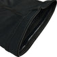 Black knee sleeve cuff with reinforced stitching and elastic edge