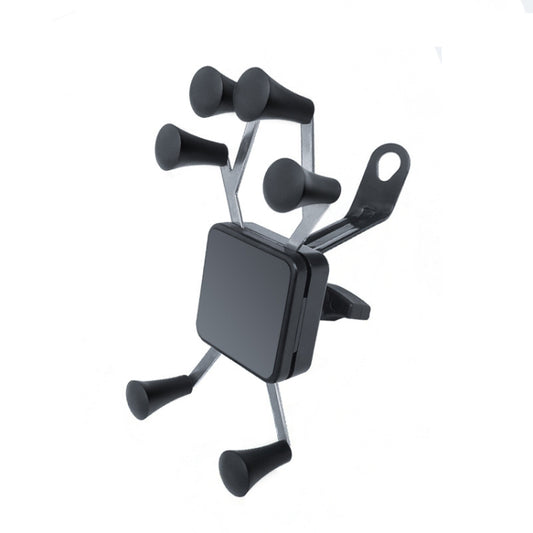 Six-claw rearview mirror phone mount with square holder and six padded arms