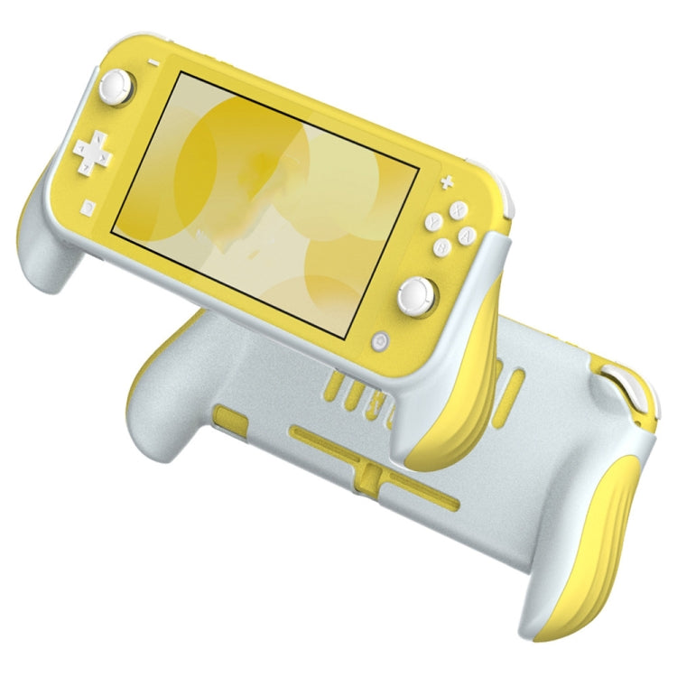Yellow gamepad grip cover case set for Nintendo Switch Lite, with controller buttons and screen cutout
