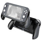 Dark gray grip cover case with black controller grips, front view with screen cutout
