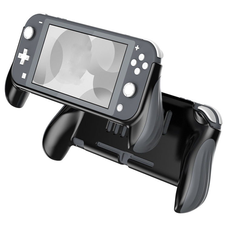 Dark gray grip cover case with black controller grips, front view with screen cutout