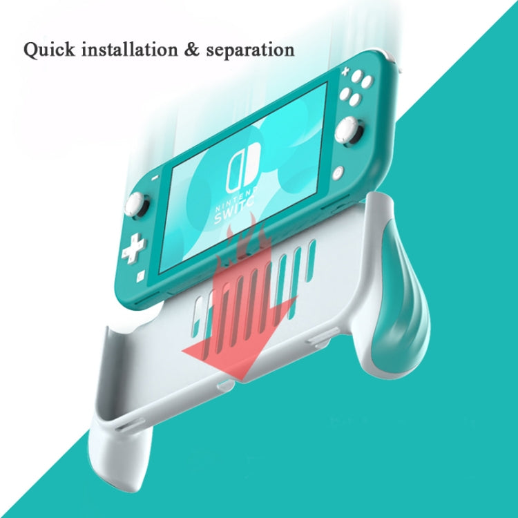 Teal and white grip cover case with integrated controller grips, front view