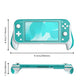 Teal grip cover case with white hand grips, side view showing back ventilation