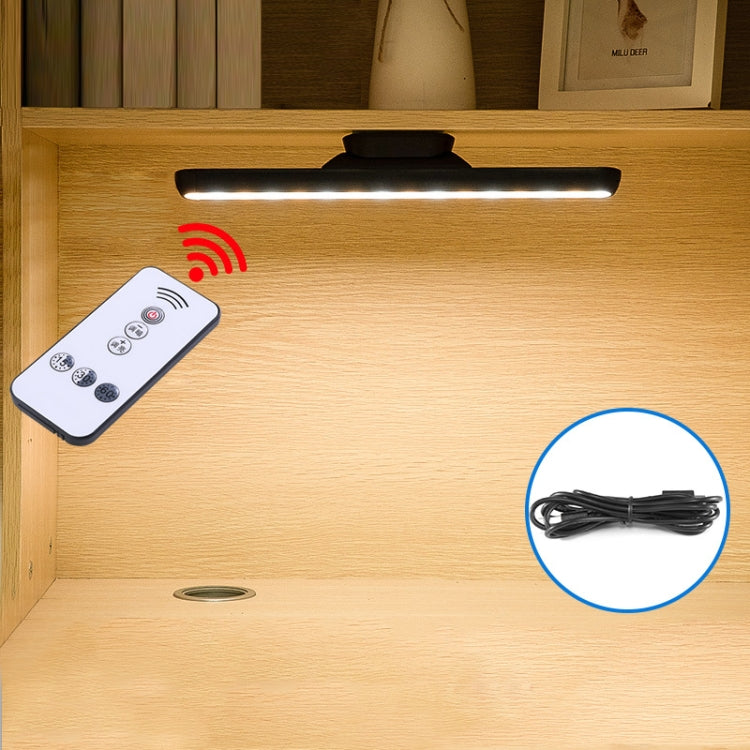 Black LED desk lamp bar with remote control and wireless signal indicator