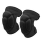 Pair of black knee pads showing textured protective shells and padded contours.