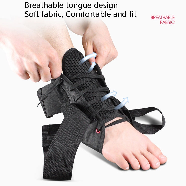 Black ankle brace with breathable mesh tongue and lace-up front