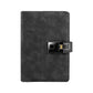 A5 fingerprint-lock notebook with dark gray cover and metal lock module on clasp