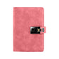 Fingerprint-lock A5 notebook with built-in USB key, pink leather cover