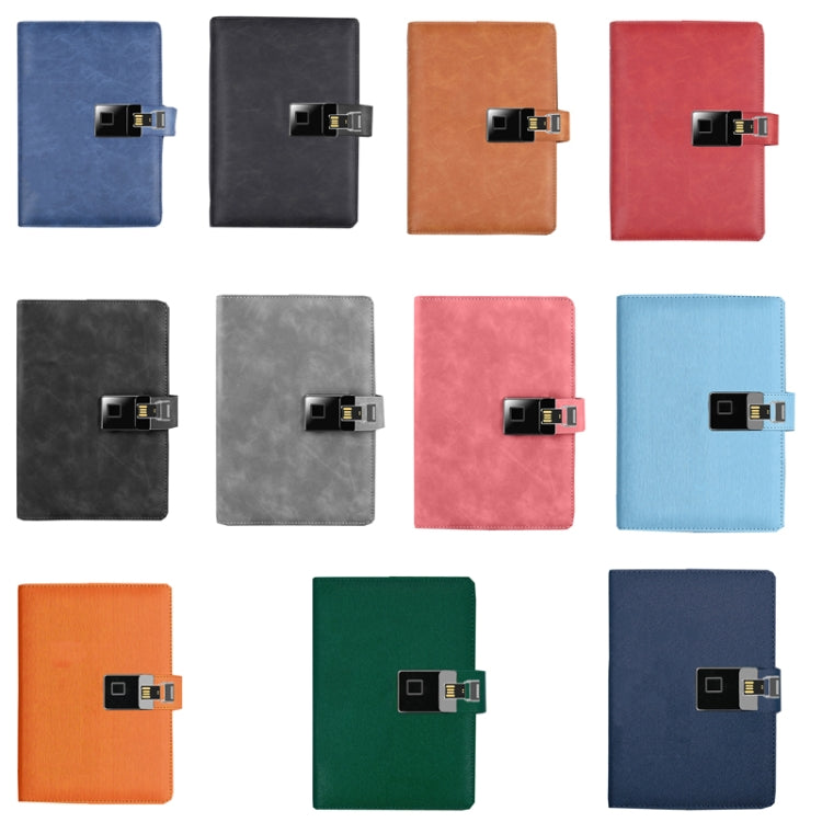 Assorted A5 fingerprint locking notebooks with multiple cover colors and front fingerprint modules