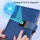 Blue A5 fingerprint locking notebook cover with front fingerprint reader module