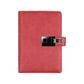 A5 fingerprint-lock notebook in red with integrated lock and U-disk interface