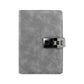 Fingerprint-lock A5 notebook with built-in USB key, medium gray leather cover