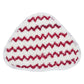 Steam mop replacement cloth pad, white with red zigzag stripes