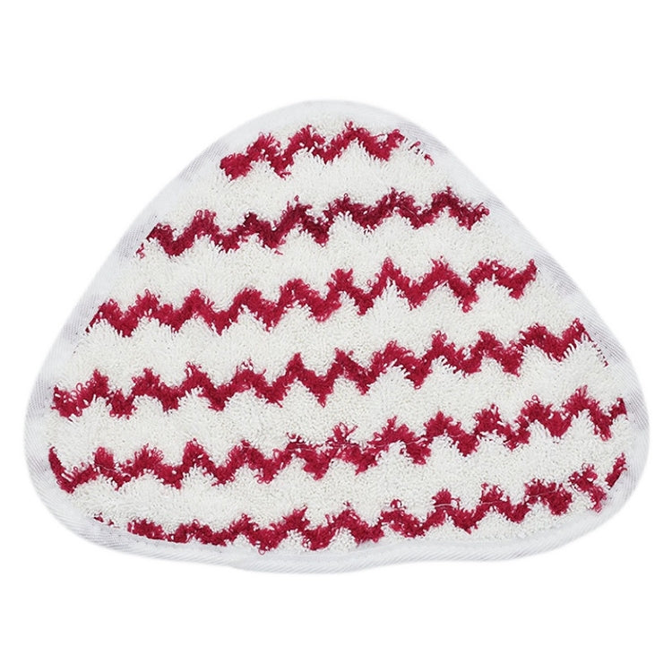 Steam mop replacement cloth pad, white with red zigzag stripes