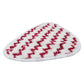 Steam mop replacement cloth pad, white with red crisscross stripe pattern