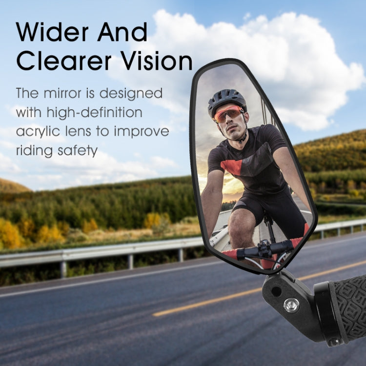 WEST BIKING rearview mirror with oval reflective lens and handlebar clamp, black
