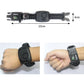 Black braided rope survival bracelet watch with round dial and side buttons