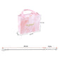Pink DIY charm bracelet kit box and measuring layout, includes bracelet and chain