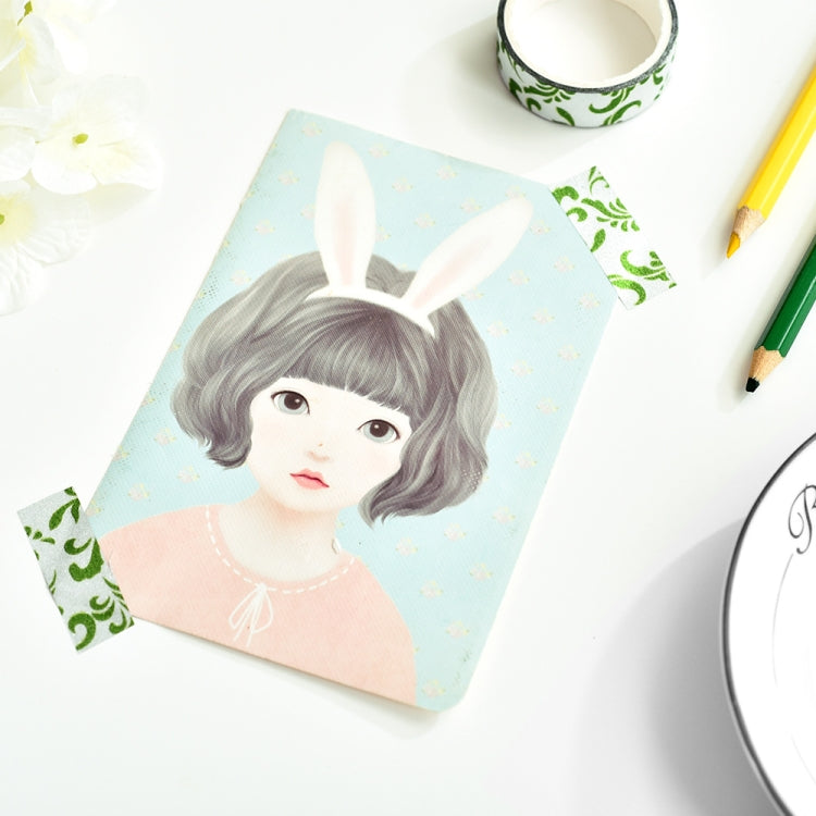 Glitter tape applied to craft card with illustrated rabbit face