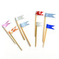 Glitter tape on wooden skewers, colorful triangular bunting flags