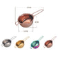 Rose gold stainless steel melting bowl with long handle and side loop grips