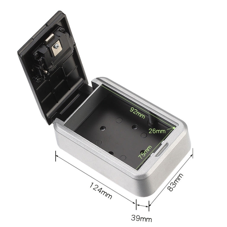 Wall-mounted password key box, open black interior with keypad and key hooks
