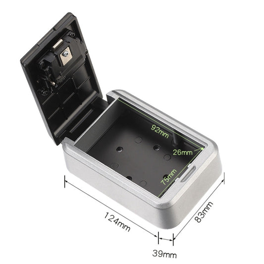 Wall-mounted password key box, open black interior with keypad and key hooks