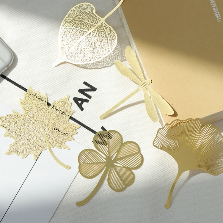 Metal hollow bookmarks set with gold leaf and flower designs