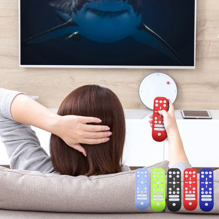 Silicone remote protective covers in multiple colors being used with a TV remote