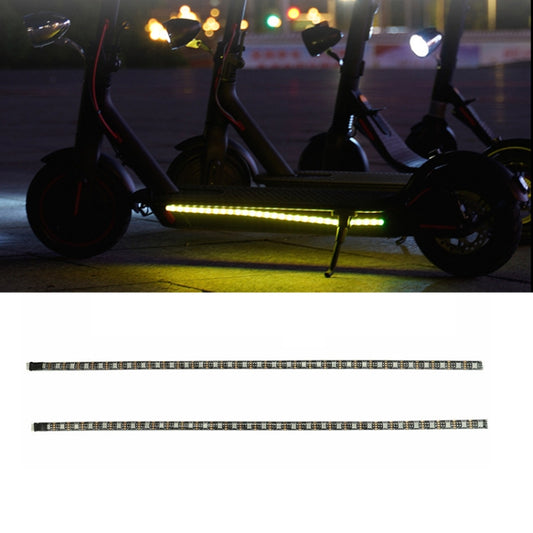 Electric scooter chassis LED light strip, glowing yellow and green