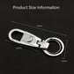Men’s car keychain pendant shown with size markings and double-ring buckle