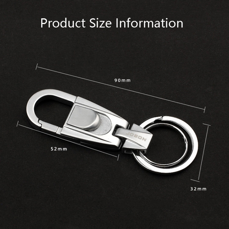 Men’s car keychain pendant shown with size markings and double-ring buckle