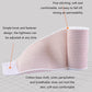Pink-and-white elastic compression bandage strip showing adhesive edge and knit texture