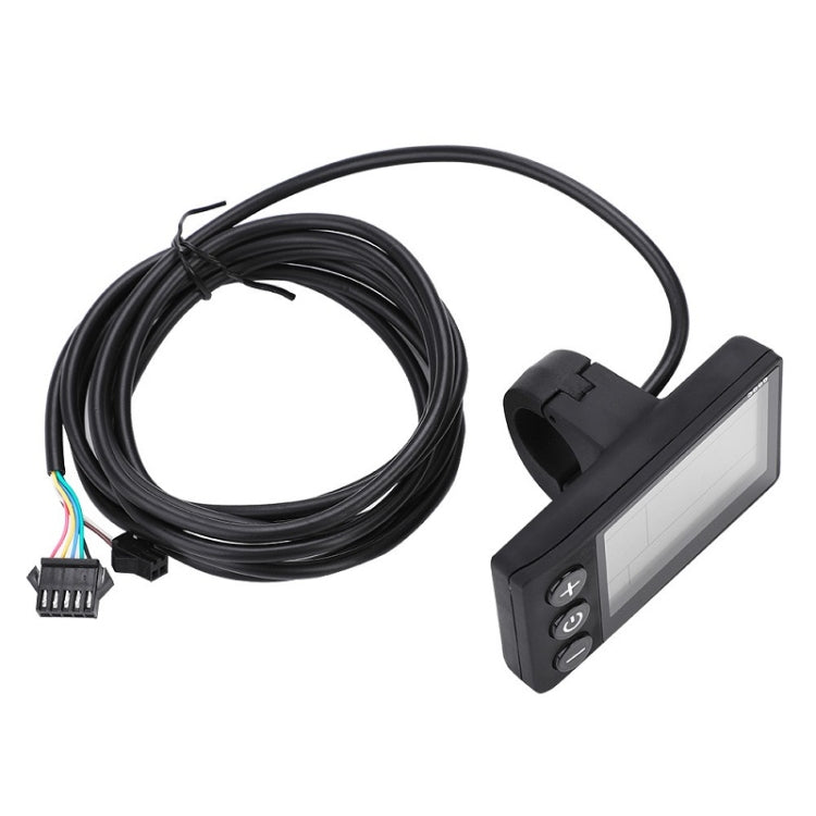 Electric bicycle LCD speed display with attached sensor cable and connector