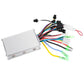 Electric bicycle control box with aluminum casing and multicolor wire connectors