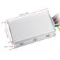 Electric bicycle controller box with multicolor wires, with size measurements marked