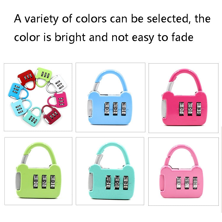 Six mini digital password padlocks arranged in a color grid, each with 3-number dials