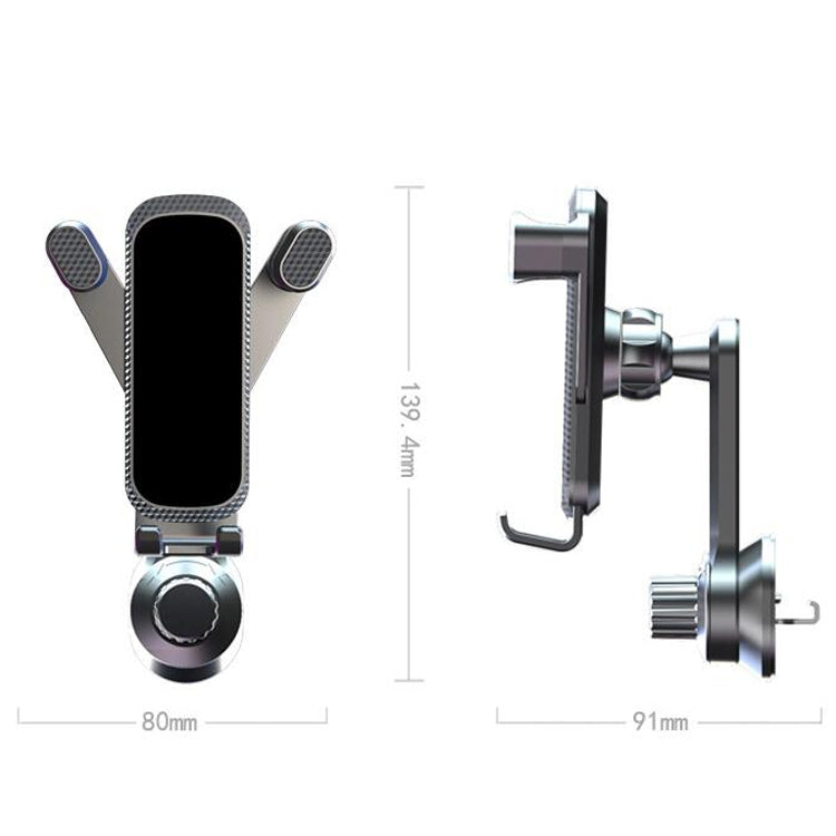 Universal car phone bracket with cradle and extension measurements from side angles