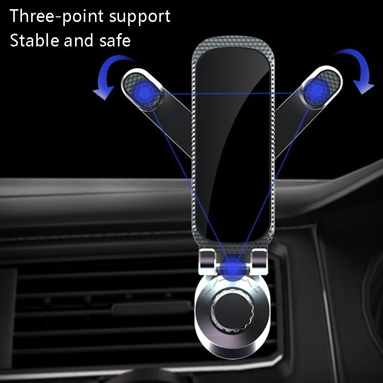 Car phone holder bracket with three-point support and round rotating adjustment knob