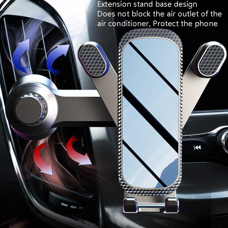 Car phone bracket with long extension stand base and carbon-fiber style cradle