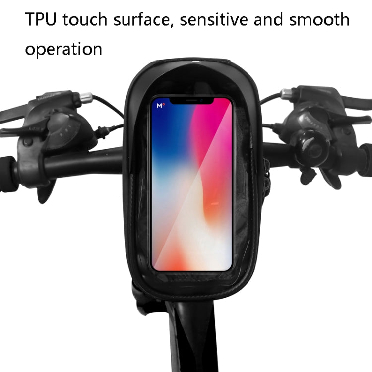 Bicycle handlebar phone bag with TPU touch-screen window mounted on handlebars