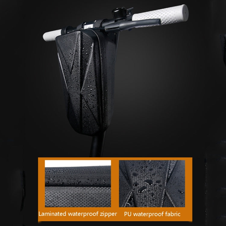 Black scooter head bag with waterproof zipper and PU waterproof fabric texture